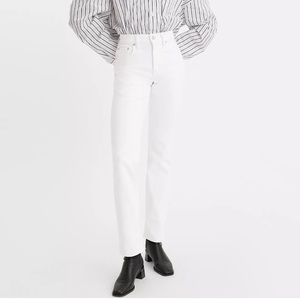 Levi’s 724 high rise straight white jeans